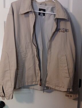 Hard Rock Cafe Beige Lightweight Zip Jacket